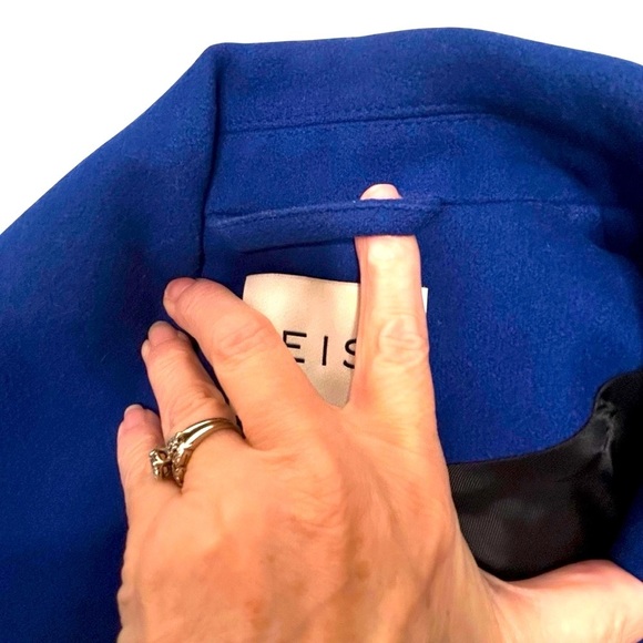 Reiss Royal Blue Flap Lapel Collared Snap Front Cashmere Blend Coat Sz XS - Picture 10 of 12